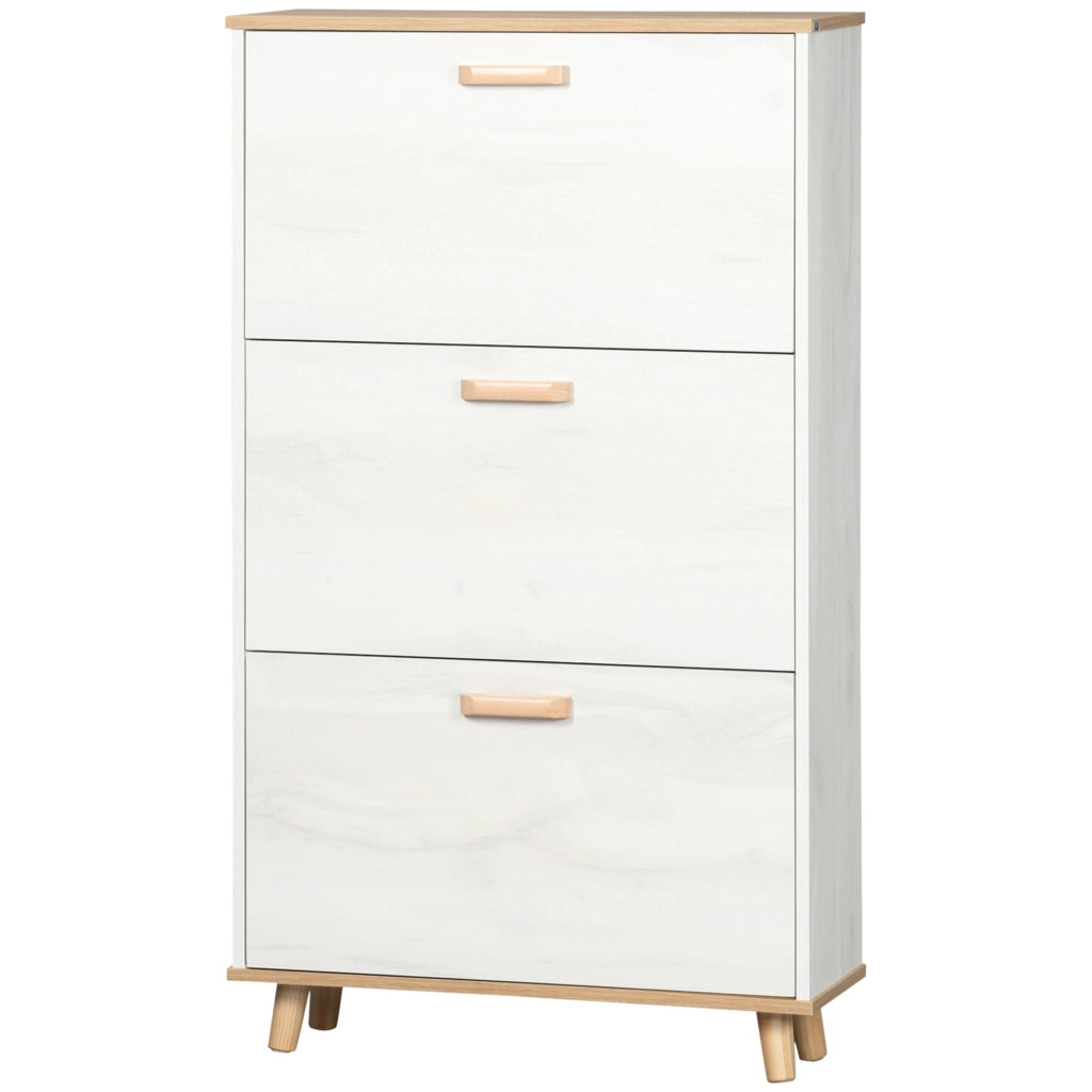 Mobile Scarpiera con 3 Cassetti ¨C Zephmum ¨C Bianco 70x23.5x122 cm