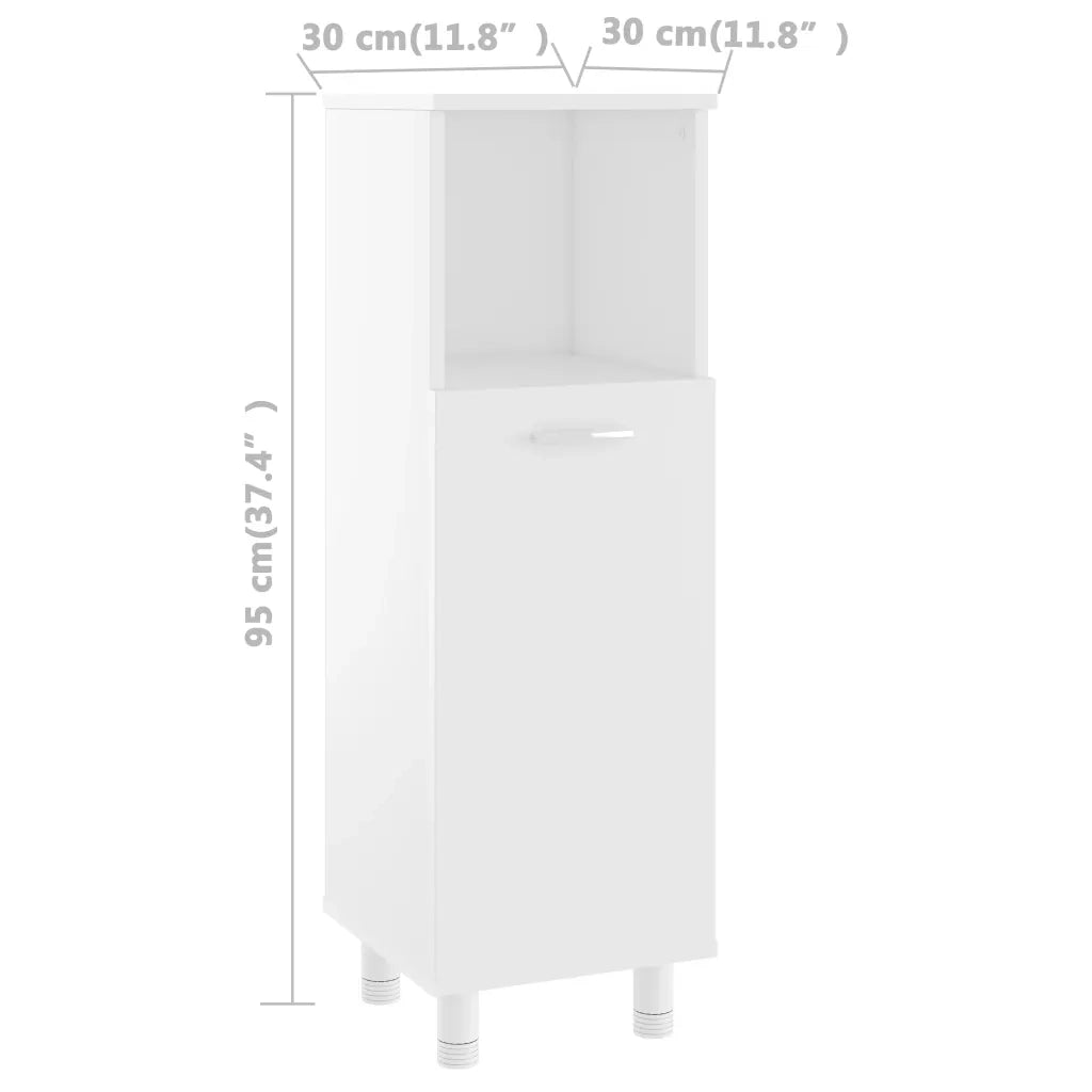 Armadio da Bagno Bianco 30x30x95 cm in Legno Multistrato 802615
