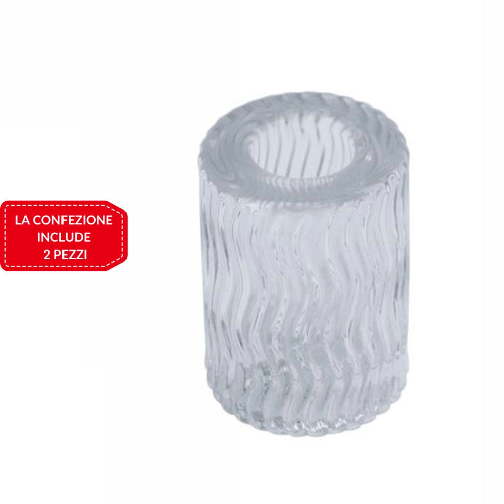 Trade Shop - 2 Porta Candela Lanterna Rotondo Bomboniera Matrimonio Decorazione Tea Light 5x7 -