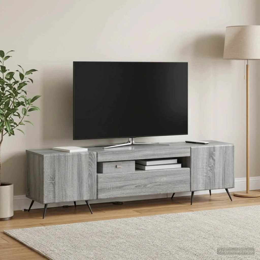 Mobile TV LED Sonoma grigio Legno ingegnerizzato 897571