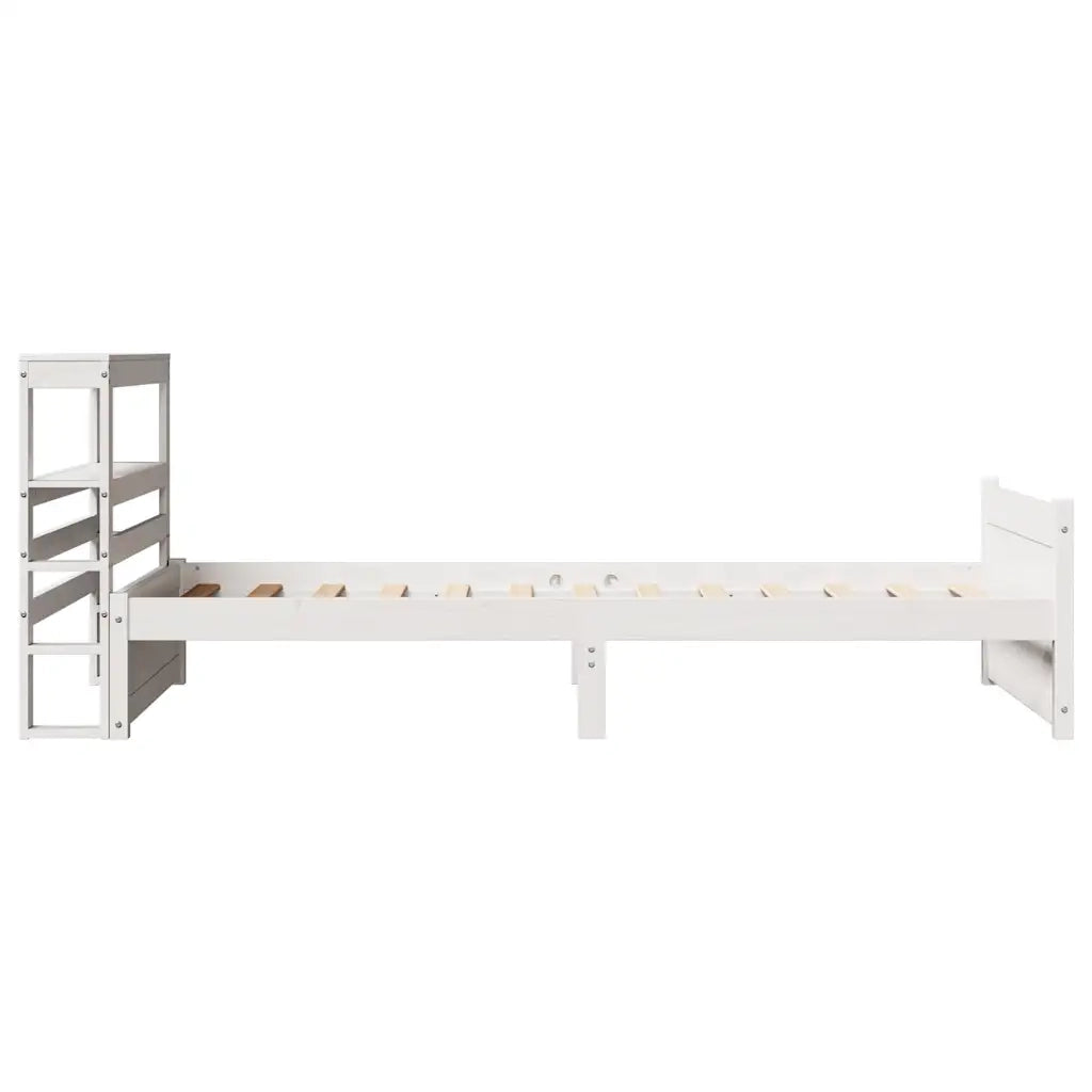 Giroletto con Testiera senza Materasso-Struttura Letto Bianco 90x190 cm 667994