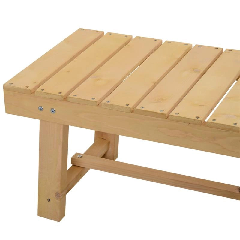PANCHINA DA ESTERNI IMPERMEABILE 2 POSTI IN LEGNO DI ABETE 110 X 38 X 35 CM