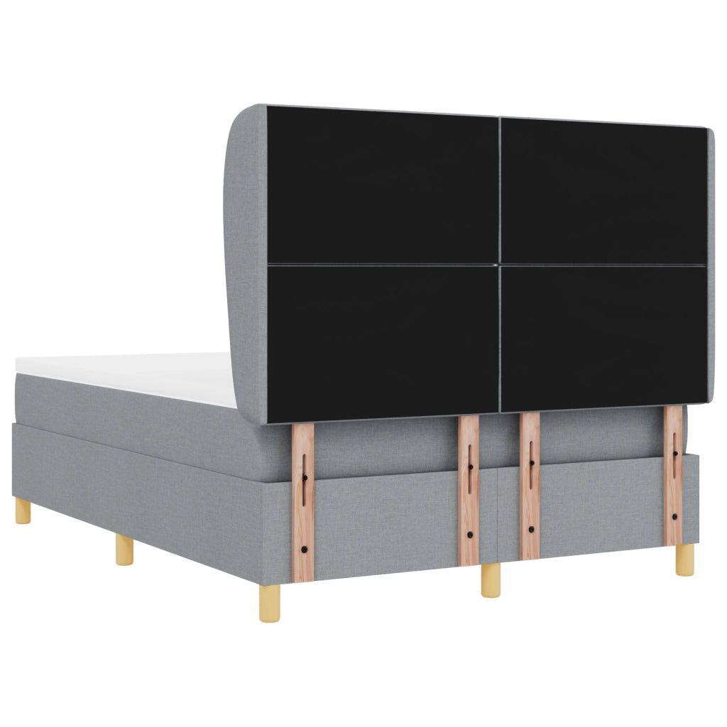 Letto a Molla con Materasso  Grigio Chiaro 160x200 cm Tessuto
