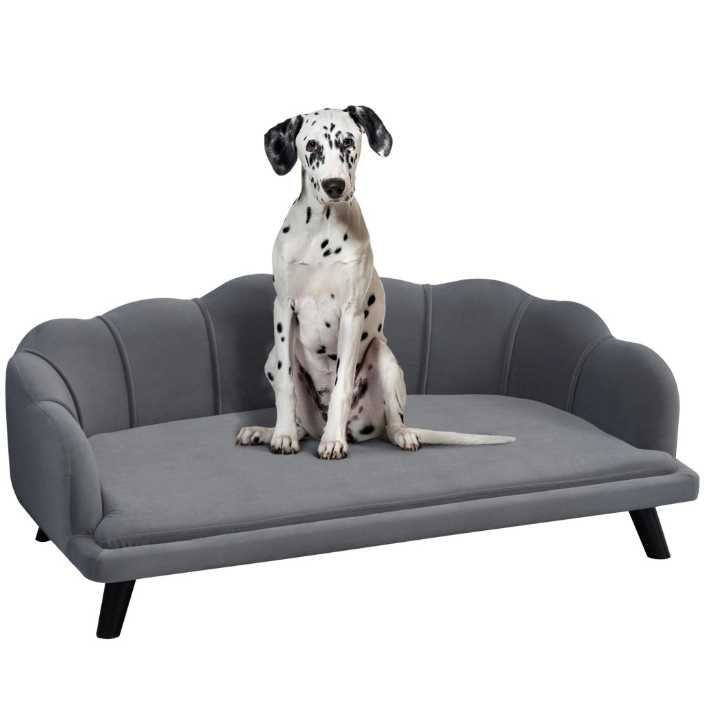 Divano per Cani Taglia Medio-Grande 98,5x60,5Px35 cm in tessuto Grigio