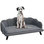 Divano per Cani Taglia Medio-Grande 98,5x60,5Px35 cm in tessuto Grigio