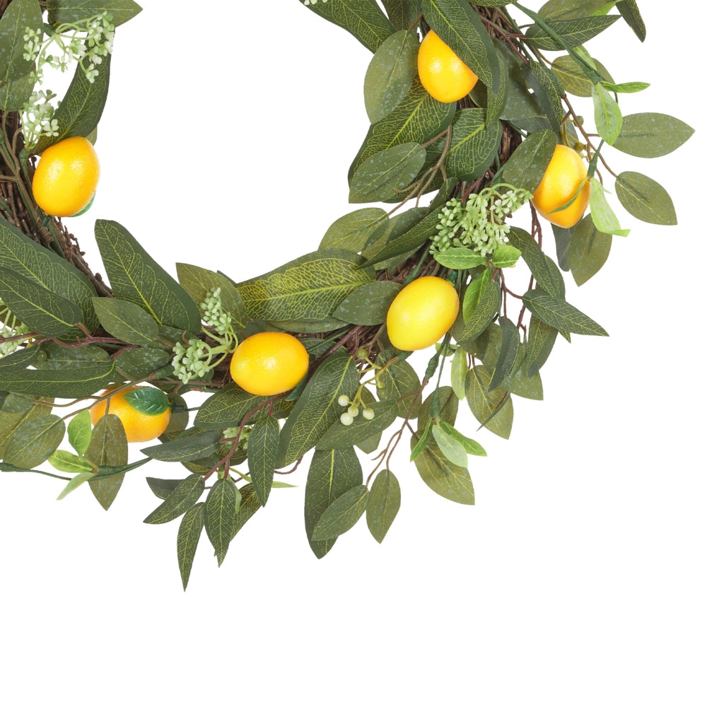 Ghirlanda per porta Verde Fiore artificiale decorativo fatto a mano rotondo 50 cm Decorazione da tavolo per parete Stile rustico tradizionale