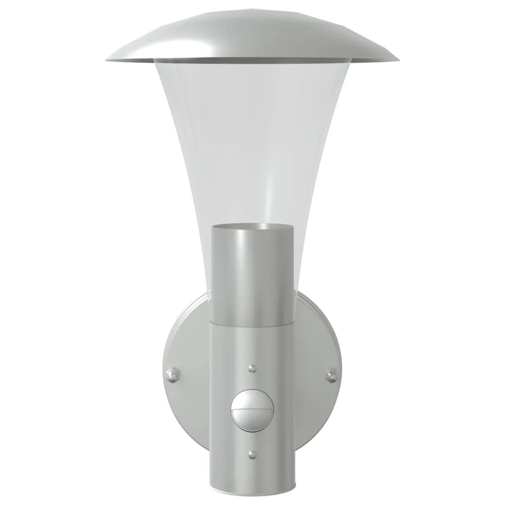 Applique da esterno con sensore a infrarossi 17,5 x 17,5 x 28 cm stile elegante in acciaio inox argento 02_0056557