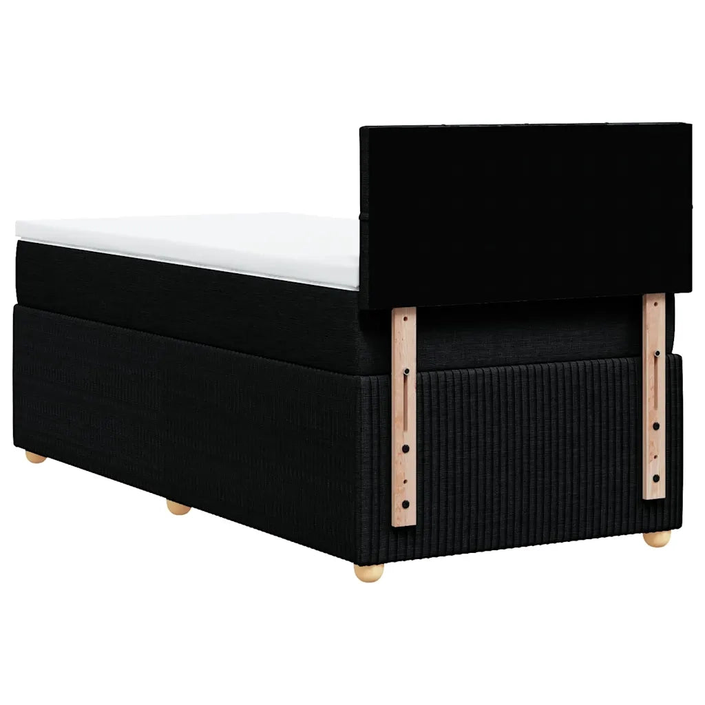 Giroletto a Molle con Materasso Nero 90x200 cm in Tessuto