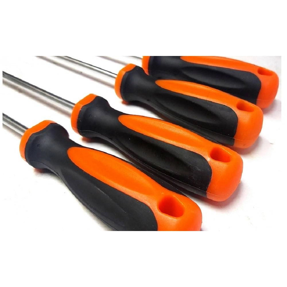 Trade Shop - Set 4 Pz Cacciaviti Torx Extra Lunghi Con Punta Magnetica 600 Mm T20 T25 T30 T40 -