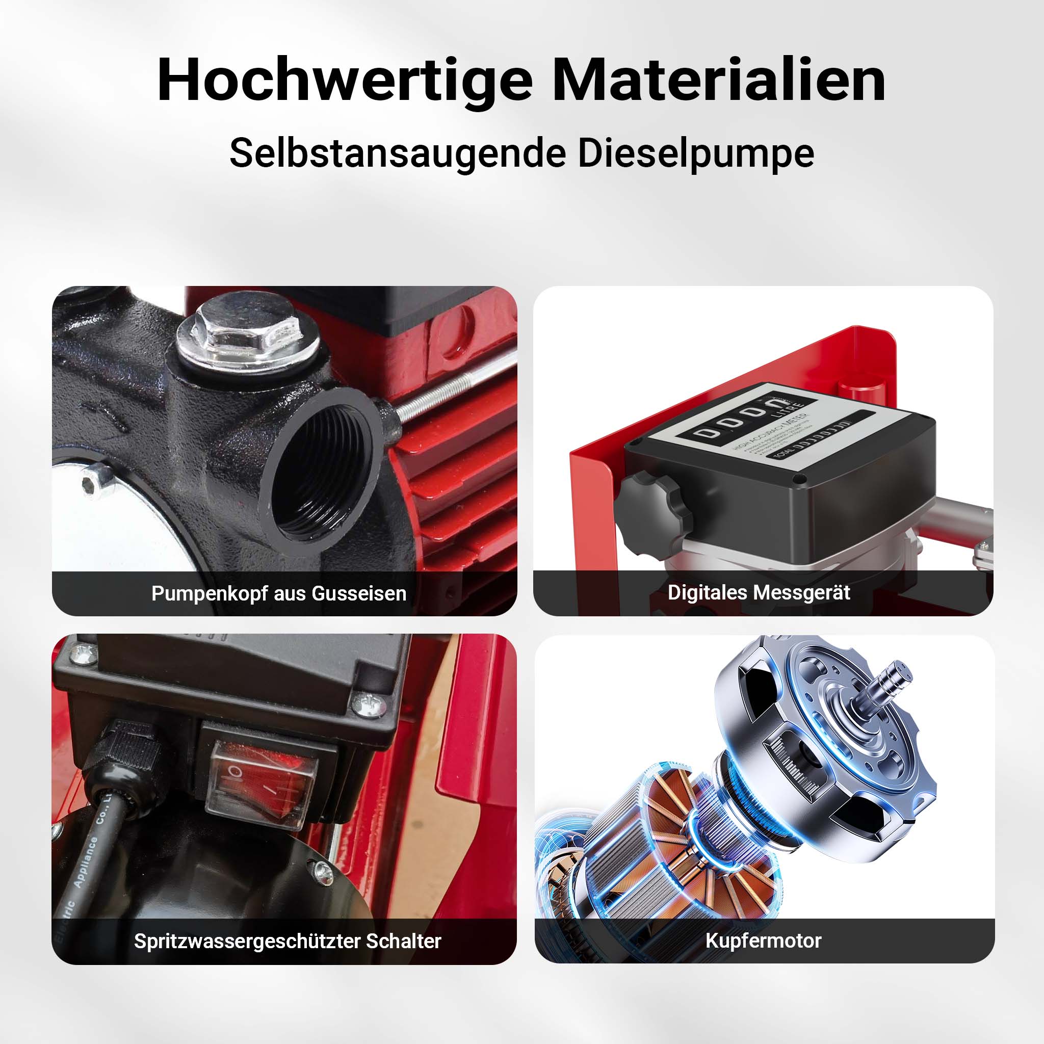 Pompa autoadescante per trasferimento diesel gasolio 230V/600W 40l/min Pistola automatica