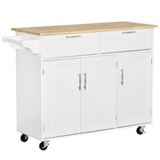 Carrello da Cucina 121x46x91 cm in Legno e MDF Bianco