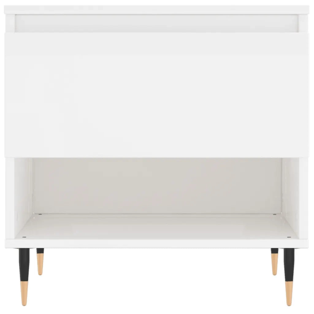 Tavolini Salotto 2pz Bianco Lucido 50x46x50cm Legno Multistrato 830897