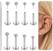 Stud per Narice 14K - Accessori per Piercing - Ipotesi di Allergia Ridotte - Esperienza di Portata Comoda - Varie Lunghezze - Adatto per Tragus e Helix