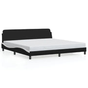 Letto matrimoniale | Letto per adulti | Giroletto Dover Bianco e Nero 200x200 cm in Similpelle