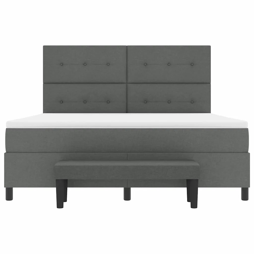 Letto a molle con testiera Grigio scuro 180 x 200 cm Tessuto 3344087
