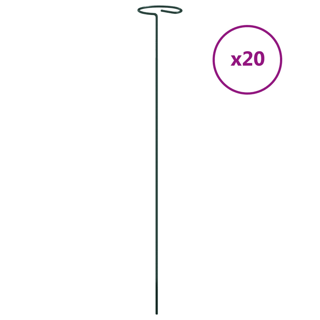 Supporti per Piante da Giardino 20 pz Verde Scuro 40 cm Acciaio CFW7863964