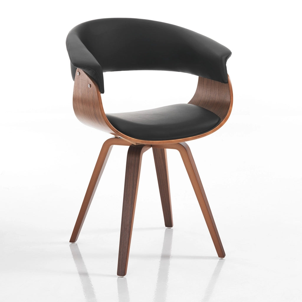 Sedia in pelle sintetica nera cm. H.72/81 x L.62 x P.51