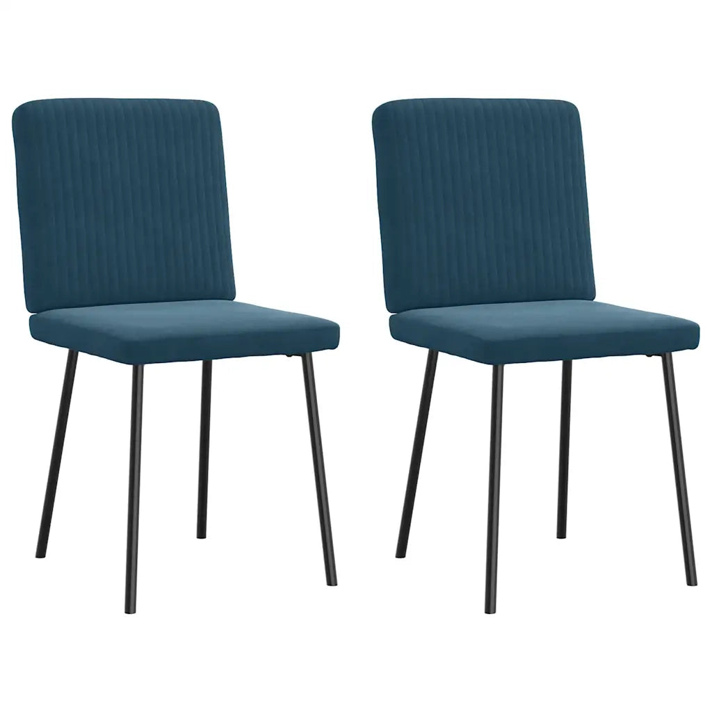 vidaXL Sedie da Pranzo 2 pz Blu in Velluto