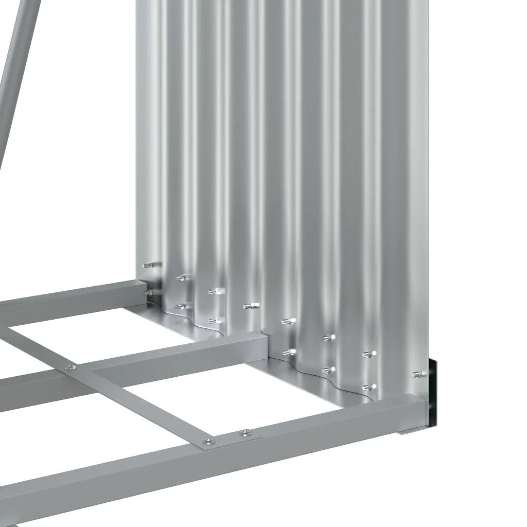 Portaceppi Effetto Legno 40x45x170 cm in Acciaio Zincato 364578