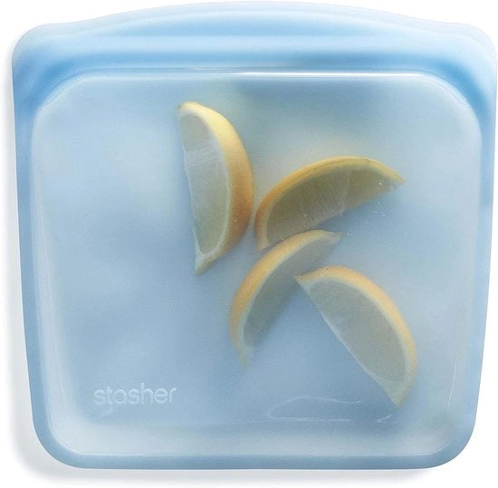 Sacca di silicone Premium per il pranzo riutilizzabile, blu, sostenibile, resistente al forno, lavastoviglie e congelatore, ecocompatibile, sacca per il pranzo senza perdite, 828 ml