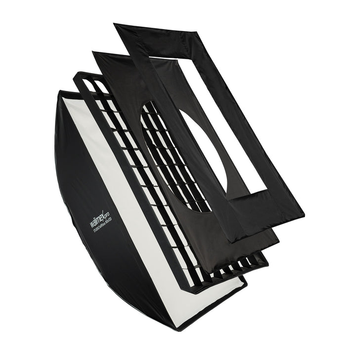 Studio Softbox a ombrello 80x120cm, girevole a 360°, con griglia, maschere, adattatore Bowens, per fotografia di prodotti e persone