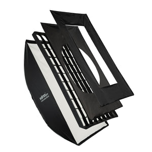 Studio Softbox a ombrello 80x120cm, girevole a 360°, con griglia, maschere, adattatore Bowens, per fotografia di prodotti e persone