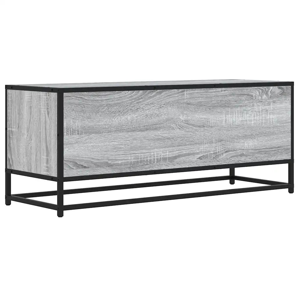 Mobile TV Grigio Sonoma 100x34,5x40cm Legno Multistrato Metallo