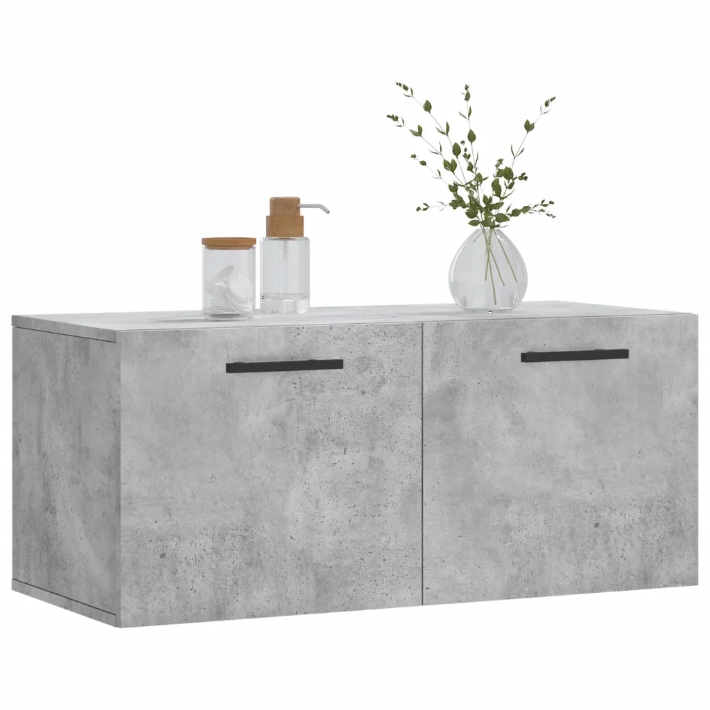 Armadietto a Muro | Mobile a Parete Grigio Cemento 80x36,5x35 cm Legno Multistrato