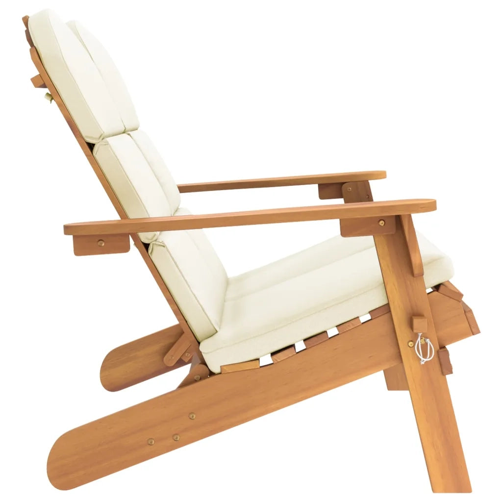 Panchina Giardino Adirondack Cuscini 126 cm Massello di Acacia 360039