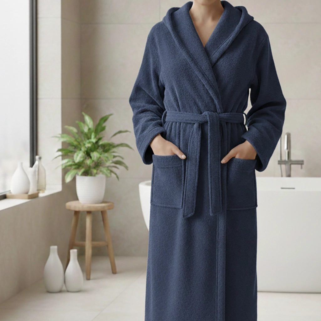 Satoka, Accappatoio 100% Cotone con Cappuccio, blu