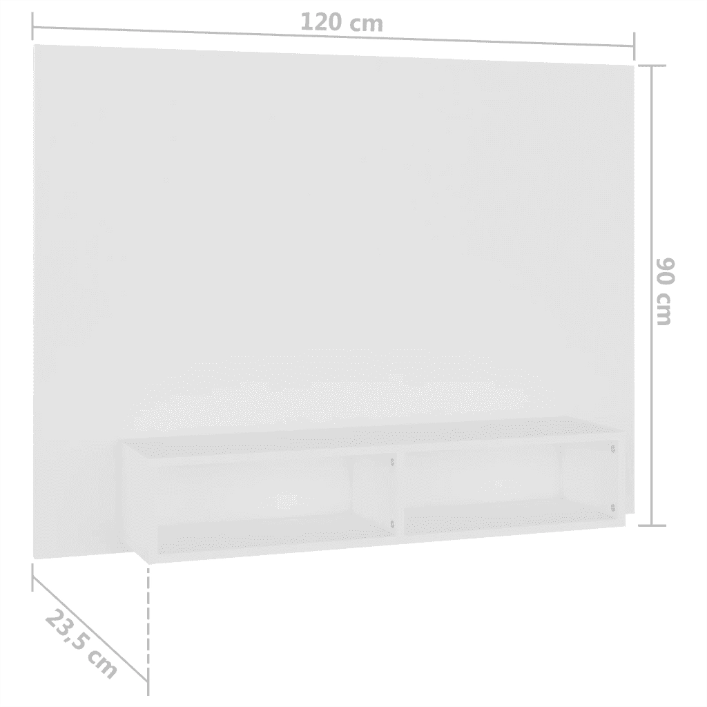 Mobile TV a Muro Bianco 120x23,5x90 cm in Truciolato cod mxl 14153