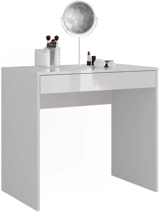 Tavolo da toeletta Sherry, Bianco/bianco lucido, 81.4 cm