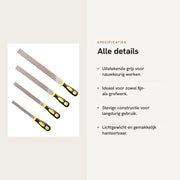 Vijl 6 pollici/15 cm - Doppia Lama - Acciaio di Carbone - Lavorazione del Legno - Per Metallo/Legno/Pietra/Plastica - Alta Durezza