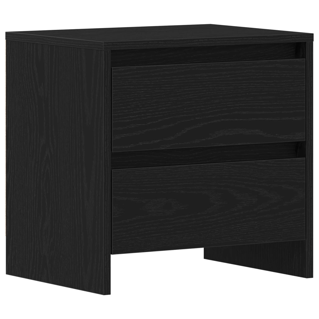Cabinetto da letto  2 pezzi Nero Rovere 45x34x44,5 cm Legno ingegnerizzato