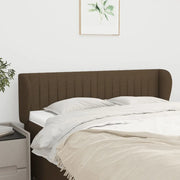 Testiera ad Orecchio-Testata con Orecchie Marrone Scuro 147x23x78/88 cm in Tessuto 397969