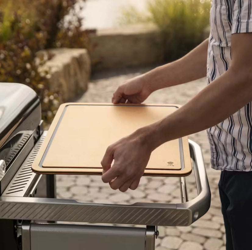 Weber 3400127 tagliere works compatibile con piastre premium weber slate da 76 cm, griddle side table cutting board