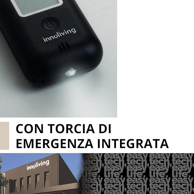 Innoliving Alcol Tester INN-993, Portatile e Preciso, Display Digitale, Rilevazione Rapida del Tasso Alcolico, Sensore Avanzato, per Uso Personale, a Batterie