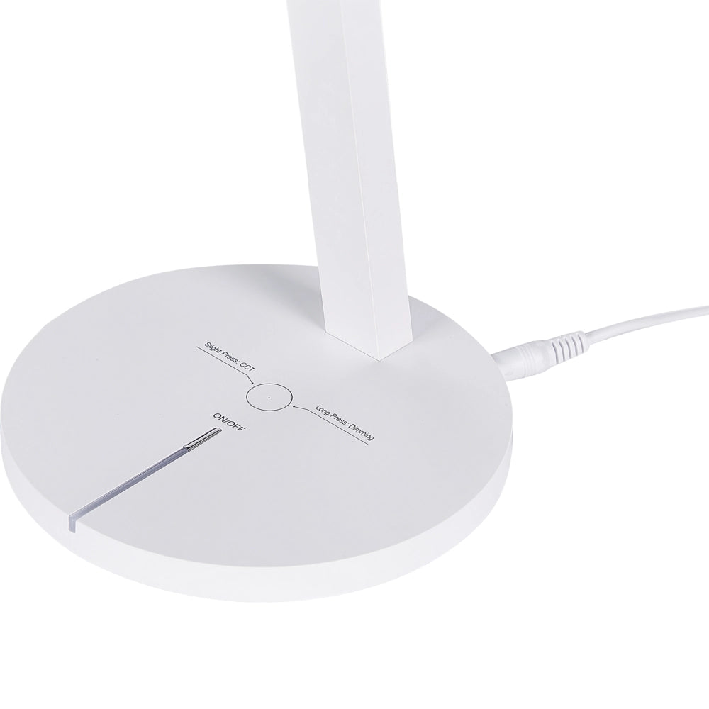 Lampada da scrivania bianca a LED e tocco touch con luce d'intensità variabile e braccio regolabile stile moderno ufficio cameretta