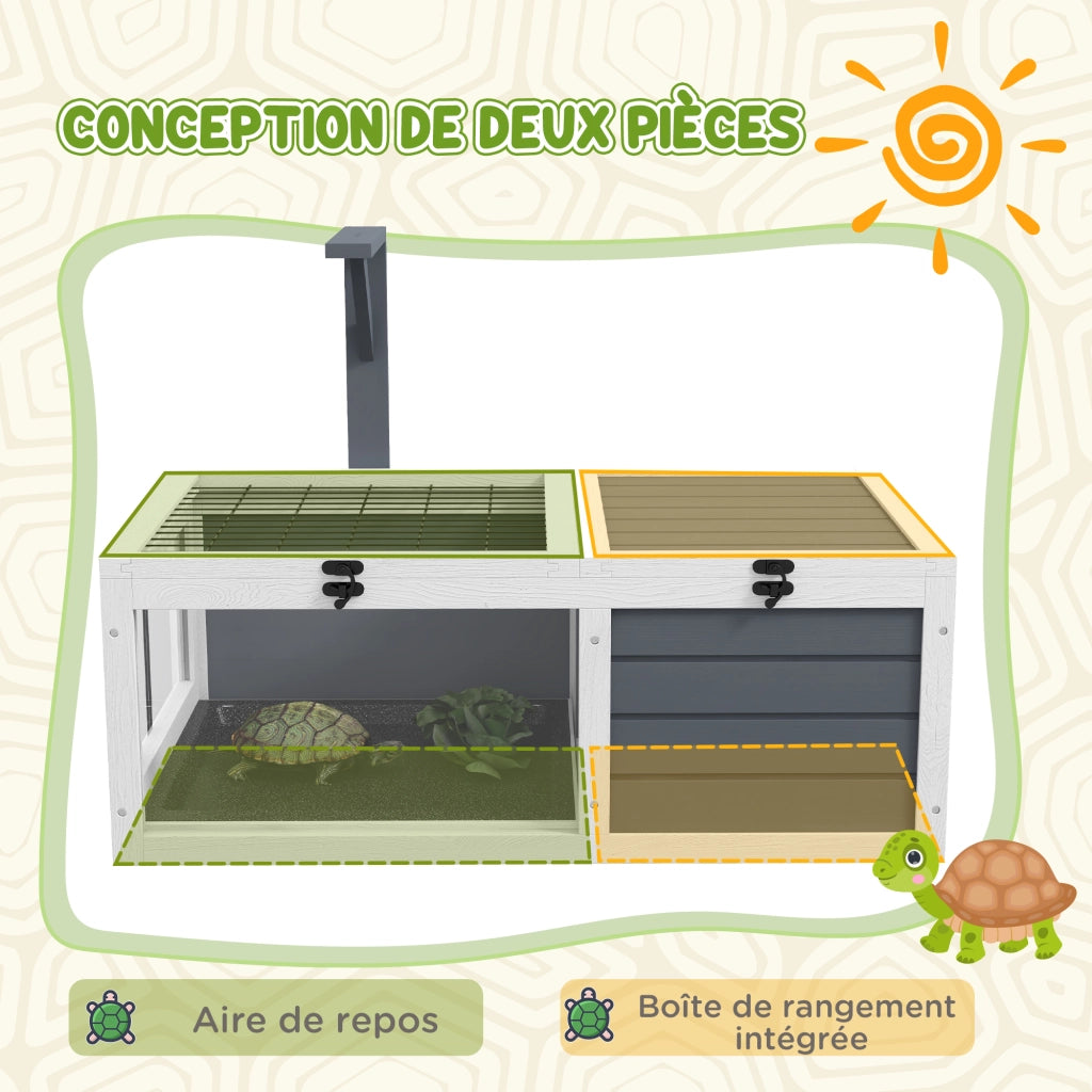 Gabbia per animali piccoli tortue ¨C zephmum ¨C grigio 81x48x31.5 cm