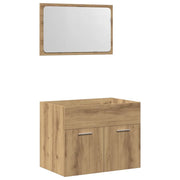 Set Mobili da Bagno | Armadio da bagno 2 pz Rovere Artigianale Legno Multistrato