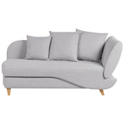 Chaise Longue in tessuto grigio chiaro lato destro con contenitore stile moderno soggiorno