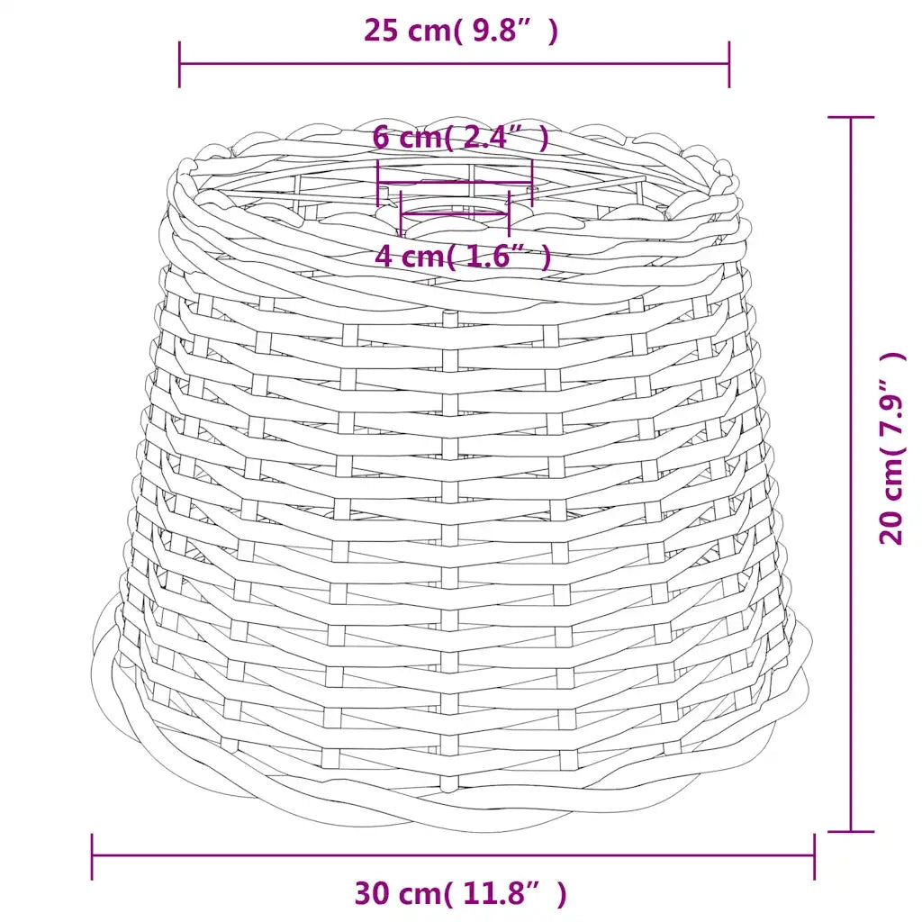 Paralume da Soffitto Marrone ?30x20 cm in Vimini CFW4514989