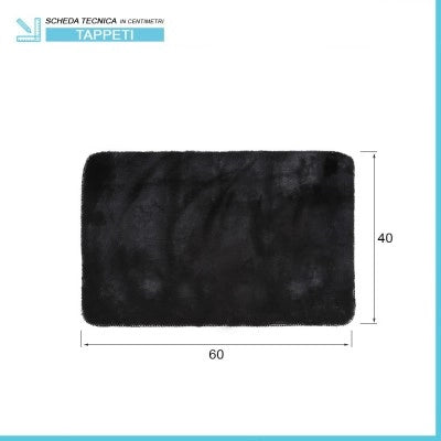 Tappeto doccia nero antiscivolo 40x60 cm in poliestere
