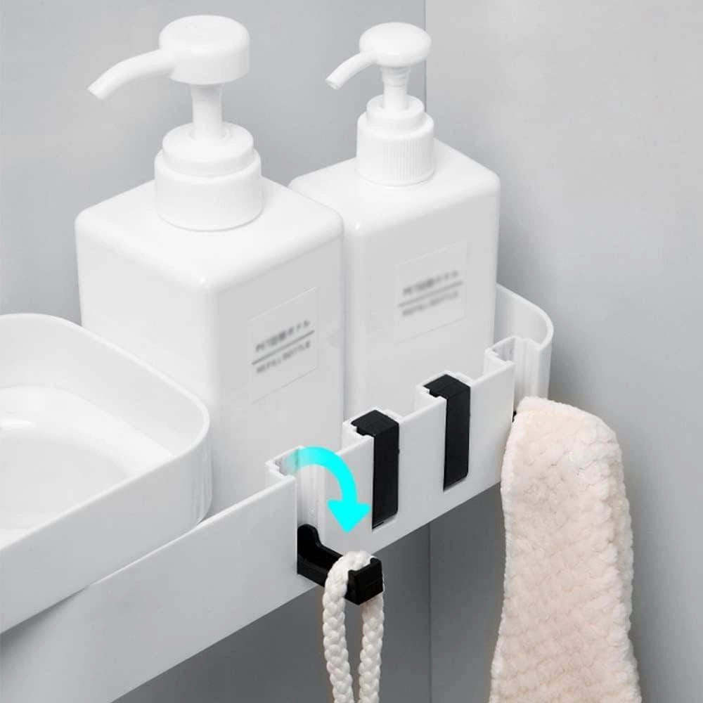 Trade Shop - Mensola Da Parete Bagno Scaffale Rotante Portaoggetti Cucina Doccia Organizzatore -