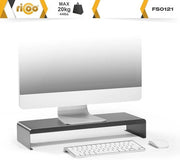 Monitor Ergonomico per Scrivania - Elevazione Ergonomica per Laptop, TV e Schermo - Progettazione Spaziale con Design in Nero Scuro