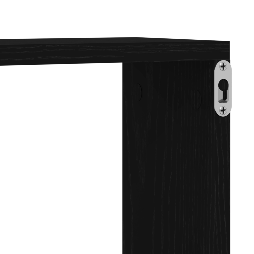 Armadio a Muro  Nero Rovere 90x15x119,5 cm in Legno Ingegnerizzato