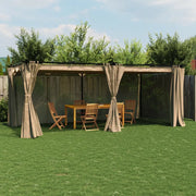 vidaXL Gazebo con Tende Tortora 6x3 m in Acciaio