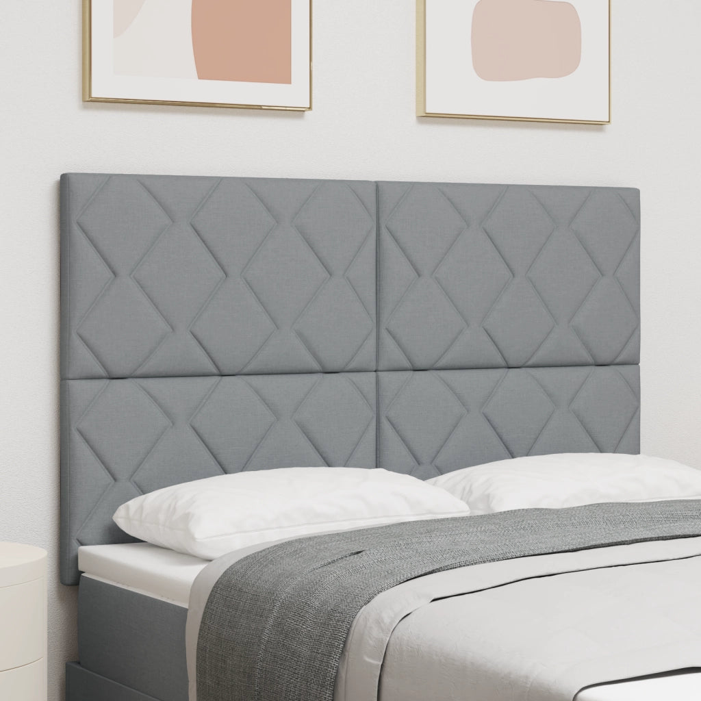 Testata Design Blocchi di Diamante Grigio Chiaro 160 cm Tessuto