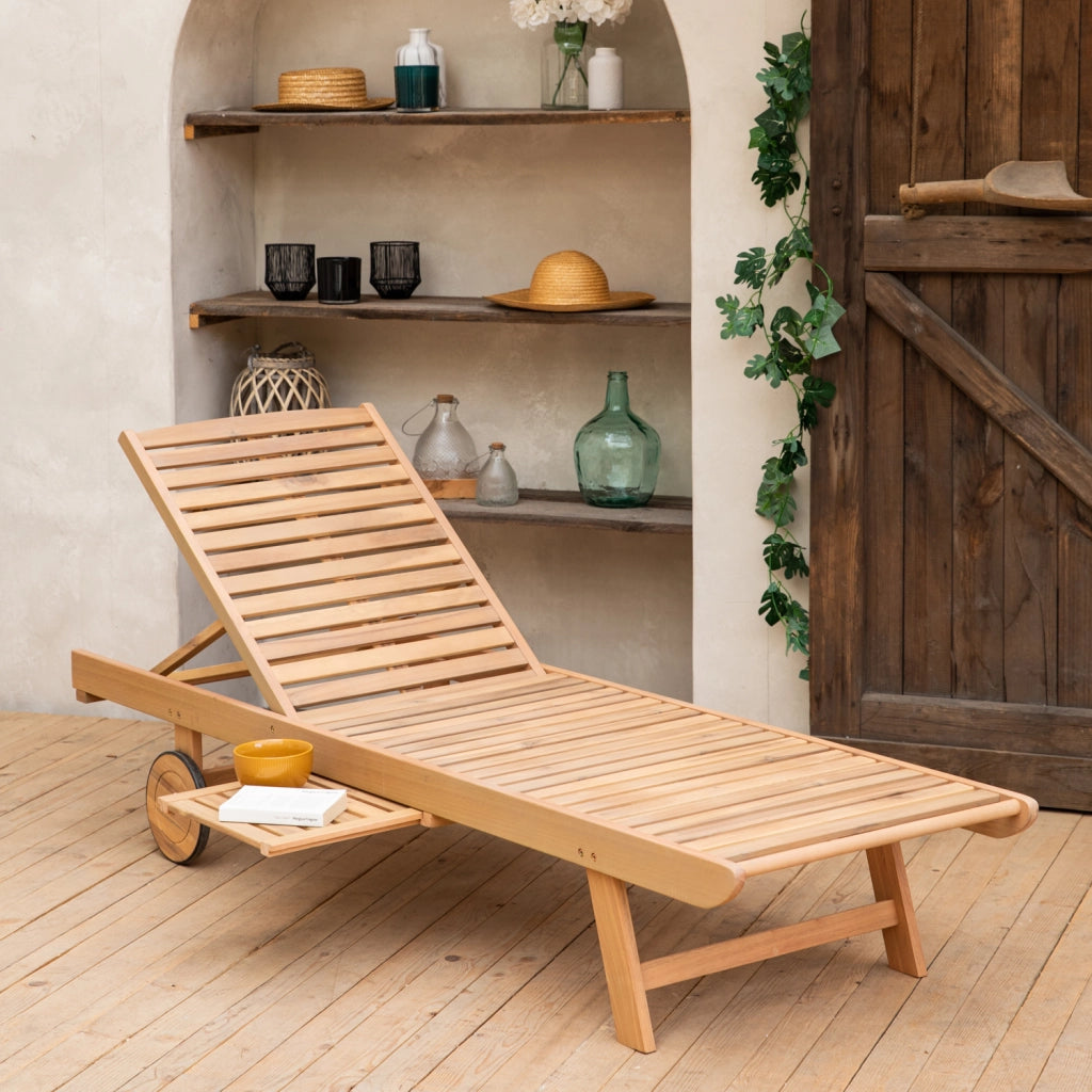 Lettino pieghevole in acacia KANAWA