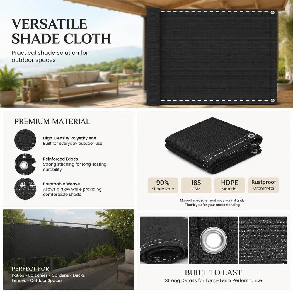 Balcony Privacy Screen, Anthracite, 90x300 Cm, HDPE